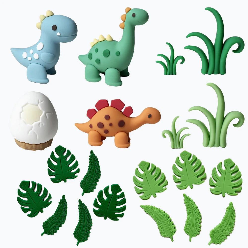 Topper de Bolo Dinossauro com Arco-Íris - Festa Infantil
