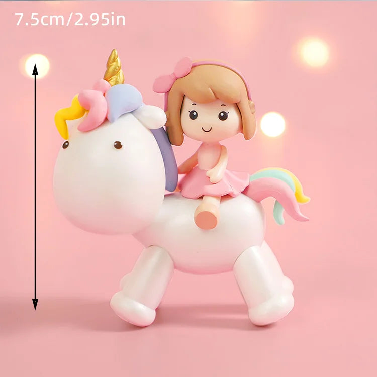Topo de Bolo Unicórnio com Arco-Íris - Festa Infantil