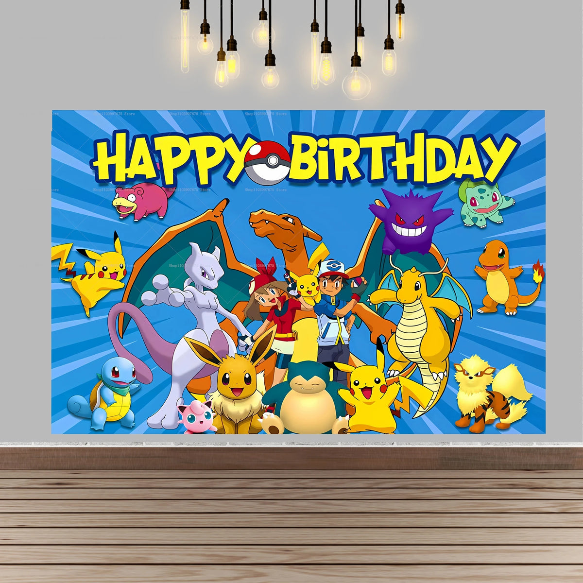 Painel de Aniversário Personalizado Pokemon Master