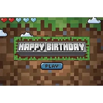 Painel de aniversário personalizado - Minecraft Love