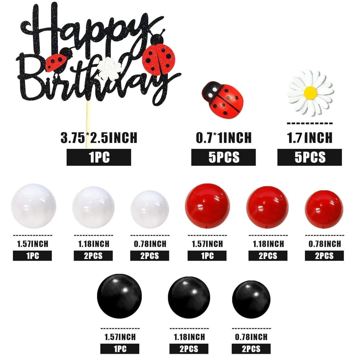 Topo de Bolo Ladybug - Decoração de Aniversário Infantil