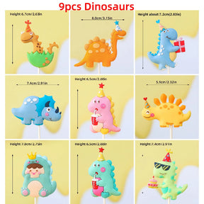 Topper de Bolo Dinossauro com Arco-Íris - Festa Infantil