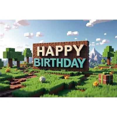 Painel de aniversário personalizado - Minecraft