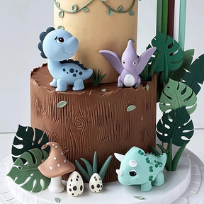 Topper de Bolo Dinossauro com Arco-Íris - Festa Infantil