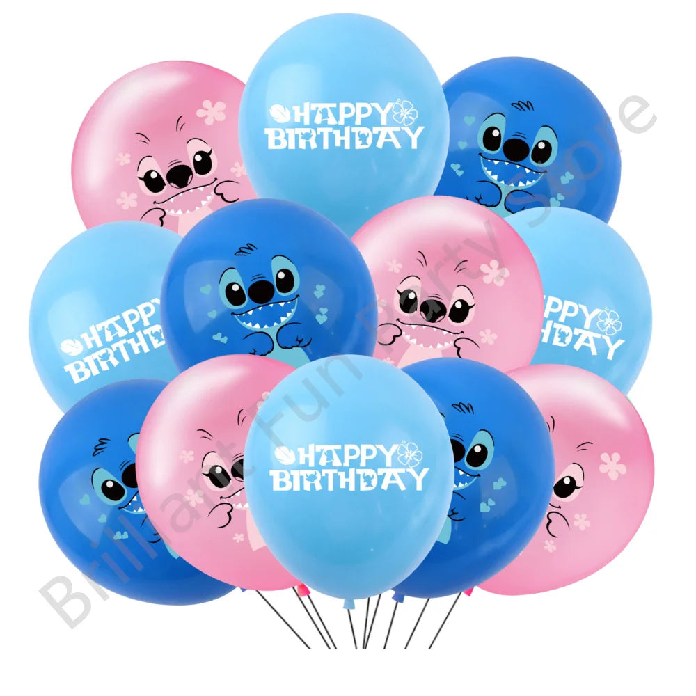 Decoração Mágica para Festa Infantil - baloes do stitch06 LT AT 10 / 12Pcs